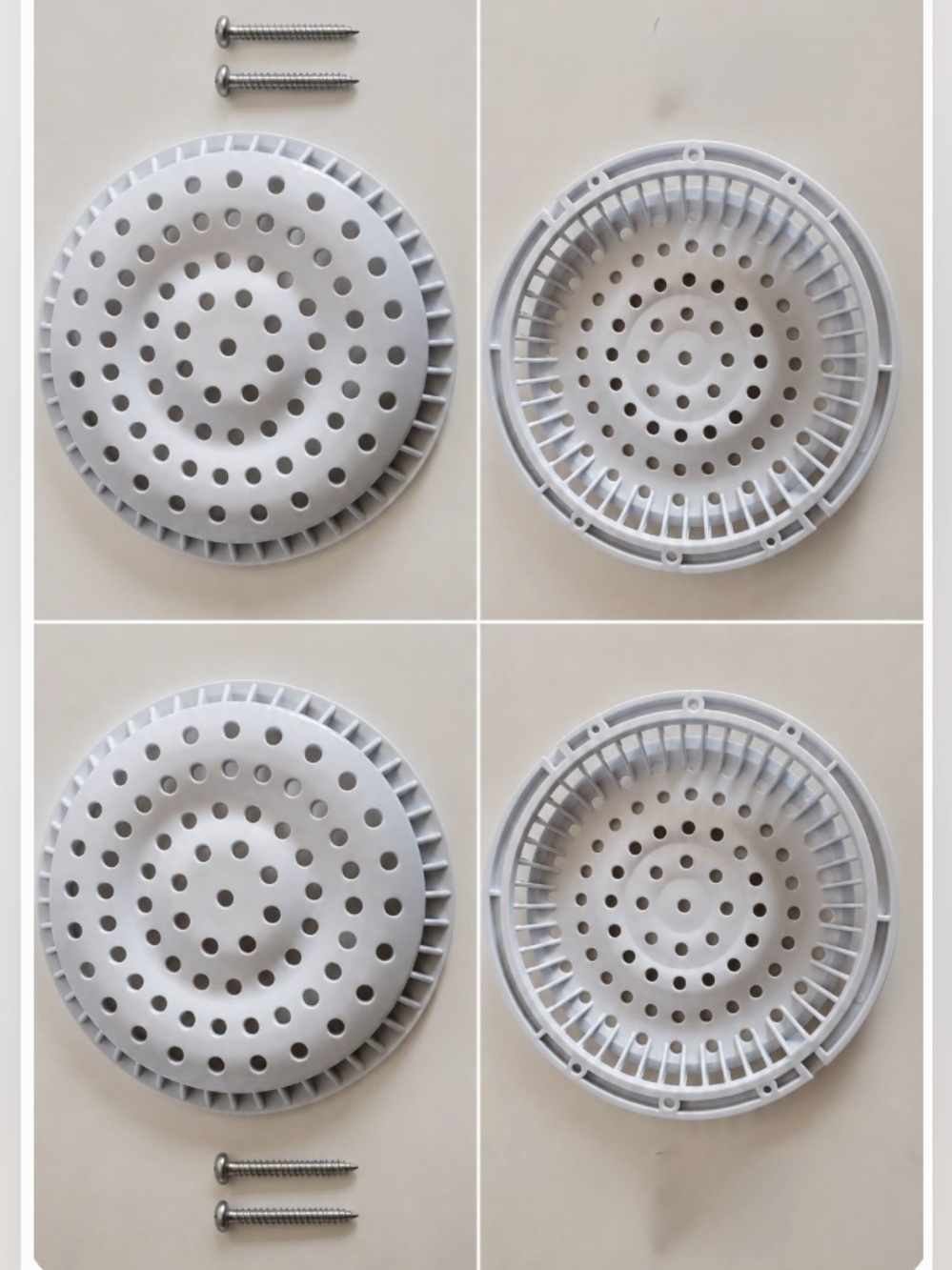 2 pack Waterway 8In Grated Anti-Vortex pool Cover White 642-2150 V